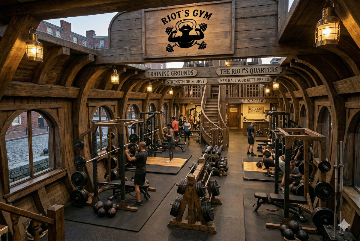 Interior of Riot's gym